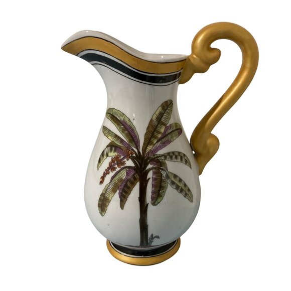 Vintage Raymond Waites Palm Tree Decorative Pitcher - Picture 1 of 9